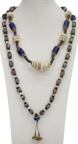 Appraisal: lot of Native American bone and trade bead necklaces including