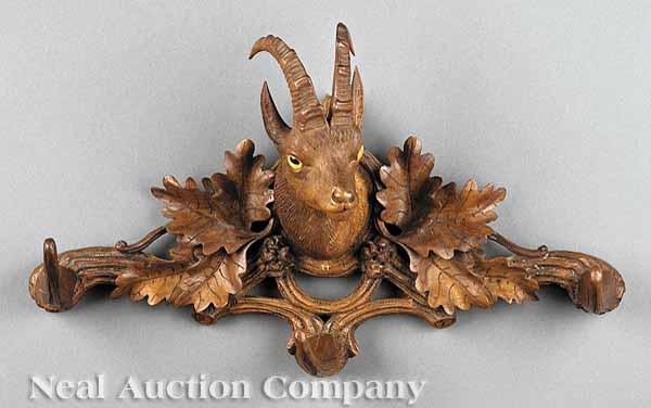 Appraisal: An Austrian Carved Ram's Head Hat Rack th c carved