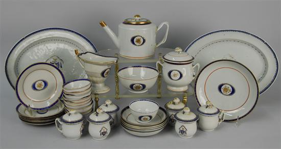 Appraisal: COLLECTION OF CHINESE EXPORT ARMORIAL PORCELAIN including oval serving platters