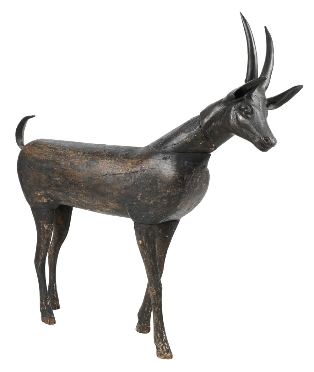 Appraisal: INDIAN FIGURE OF A GOATthe metal tail and head attached