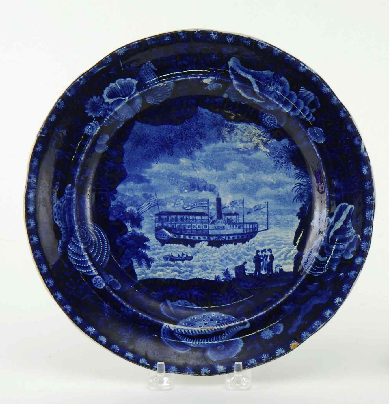 Appraisal: BLUE AND WHITE HISTORICAL STAFFORDSHIRE PLATE th CenturyBy E Wood