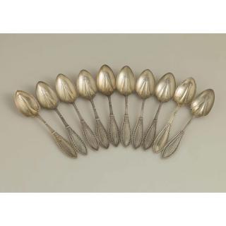 Appraisal: Silver Ice Cream Spoons Olympic Pattern Assembled lot of gilt