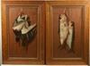 Appraisal: PAIR OOP - Painted on quarter sawn oak panels and