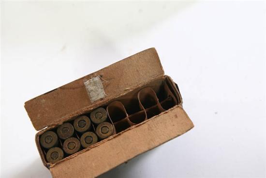 Appraisal: TWO BOXES OF AMMUNITION Twenty rifle cartridges for Model by