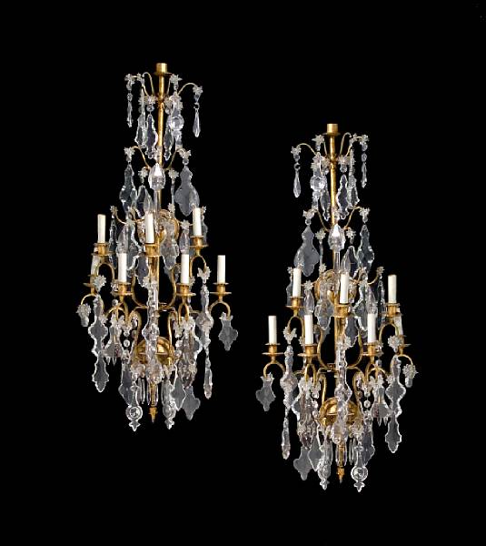 Appraisal: A pair of Neoclassical style gilt t le and glass