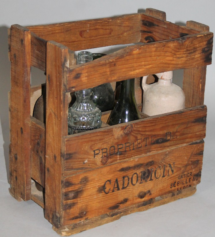 Appraisal: An early thC pine crate containing a quantity of various