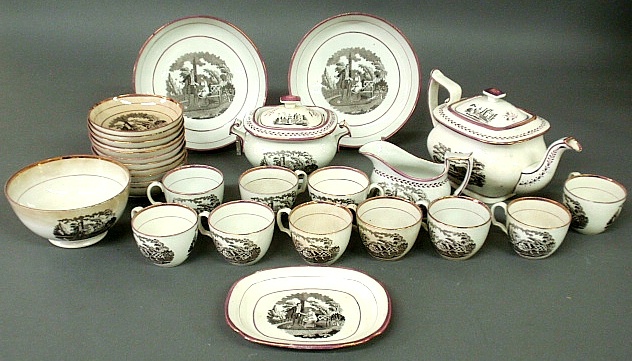 Appraisal: - English soft paste luster tea service late th c