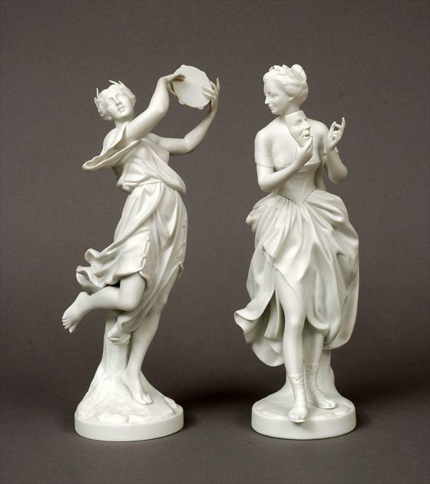 Appraisal: Two Vista Allegre Biscuit Porcelain Figures of the Arts in