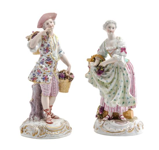 Appraisal: Sale Lot Two Continental Porcelain Figures depicting a man and