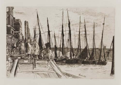 Appraisal: JAMES A M WHISTLER Billingsgate Etching on cream laid paper