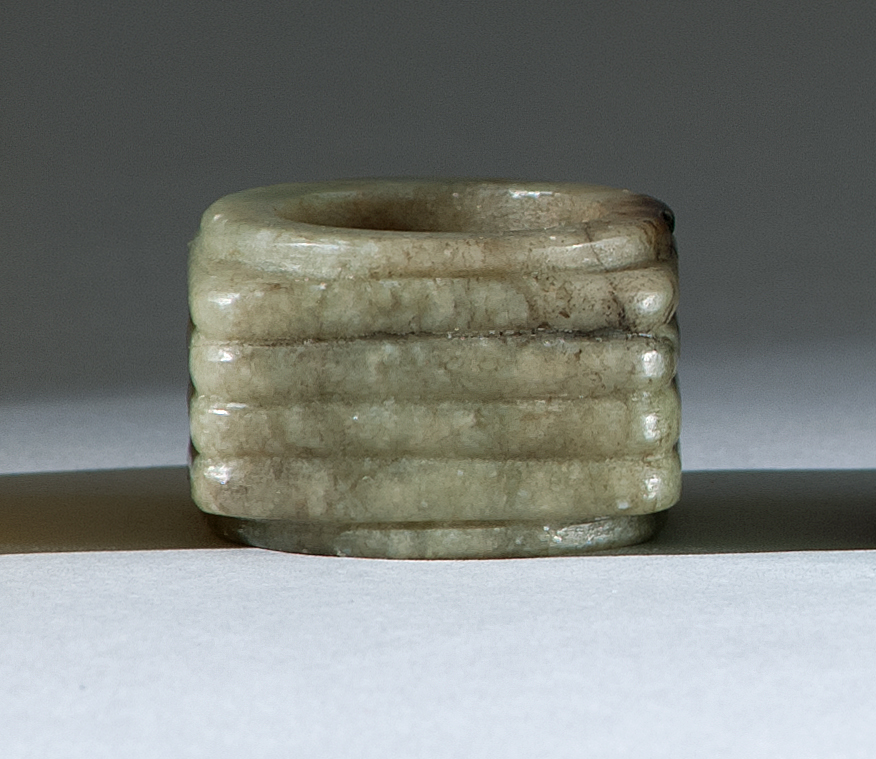 Appraisal: GRAY JADE ZUN Ming DynastyIn ribbed square form Height cm