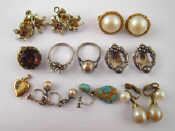 Appraisal: A mixed lot comprising a pair of standard silver earrings