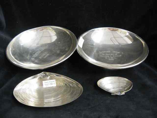 Appraisal: pcs Sterling Silver weighted '' bowls dog trophies shell dishes