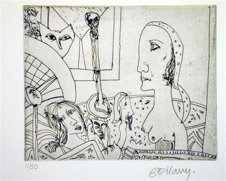 Appraisal: JOHN BELLANY SCOTTISH B NETHERWORLD Etching signed and numbered cm