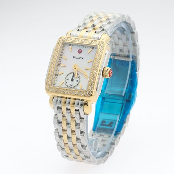 Appraisal: MICHELE DECO DIAMOND BEZEL TANK WATCH mm wide with crown