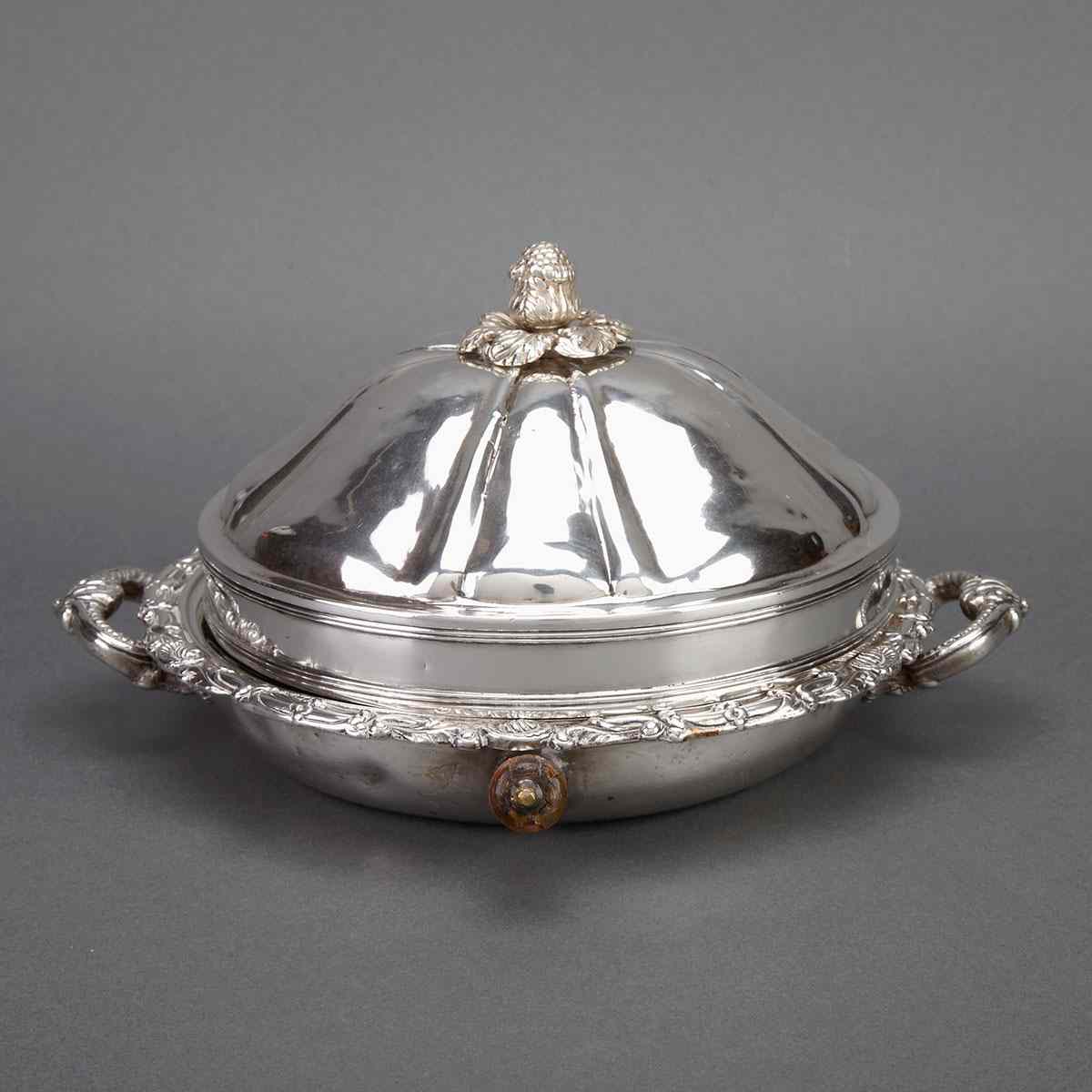 Appraisal: Indian Colonial Silver Covered Warming Dish George Gordon Co Madras