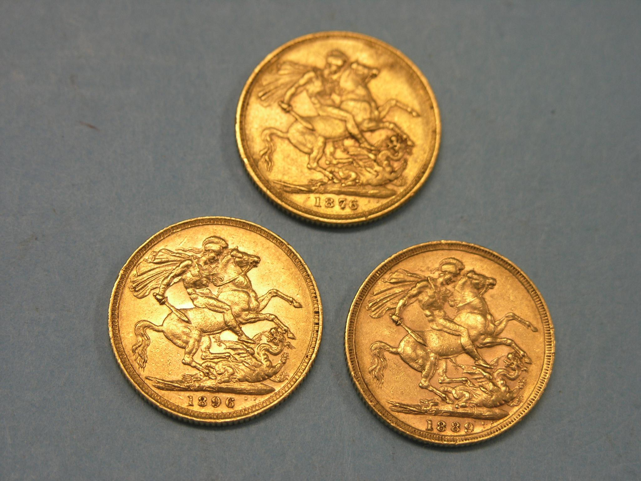 Appraisal: Three Victorian gold Sovereigns includes Melbourne and Sydney mints