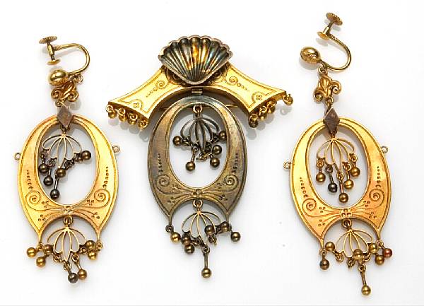 Appraisal: A set of Victorian and k gold jewelry comprising a