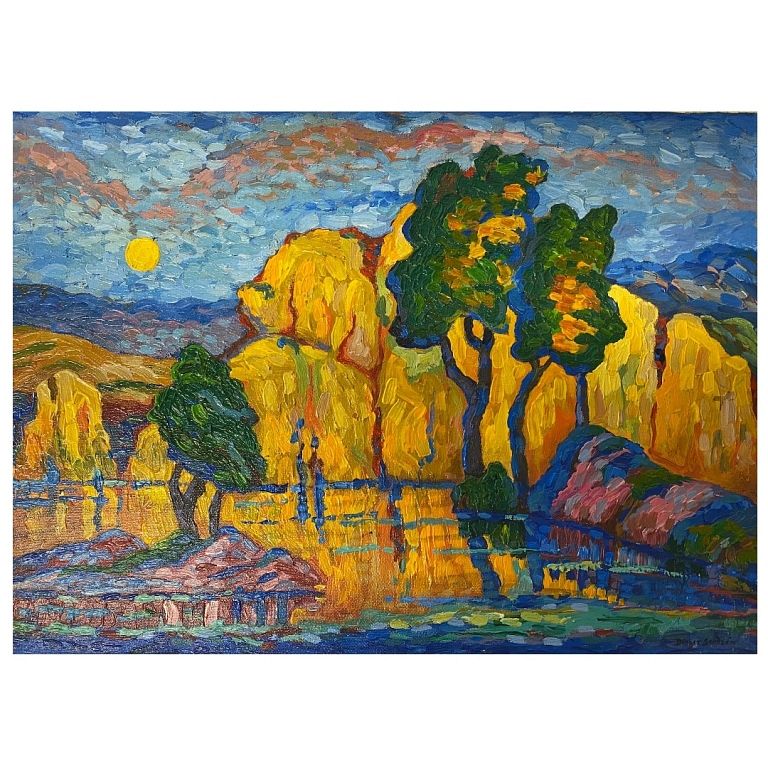 Appraisal: Impressionistic Oil Painting Impressionistic Oil Painting Signed Lower Right Measures