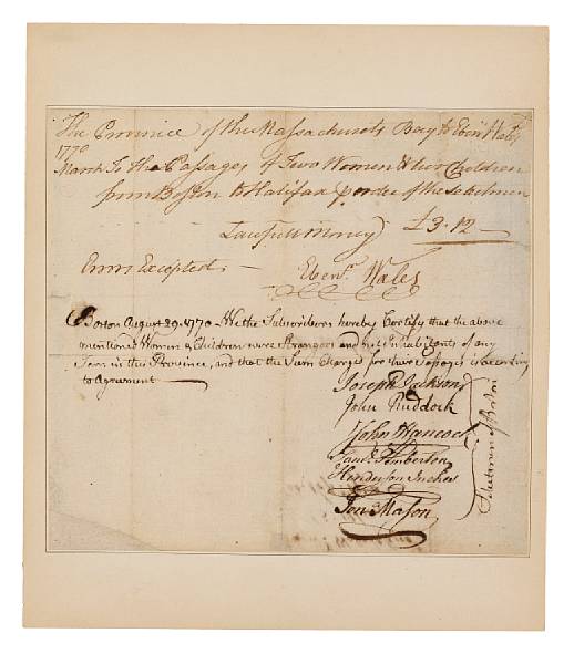 Appraisal: Americana Document Signed John Hancock as Selectman of Boston p