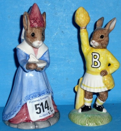 Appraisal: Royal Doulton Bunnykins figures Cheerleader DB limited edition and Sundial