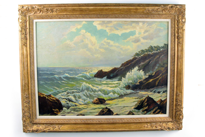 Appraisal: STANLEY WINGATE WOODWARD Rockport Mass - Oil on canvas Crashing