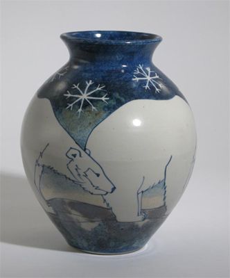 Appraisal: Polar Bear' a limited edition Highland Stoneware vase designed by