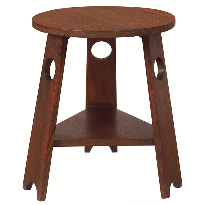 Appraisal: Stickley Brothers tabouret circular top supported by three legs with