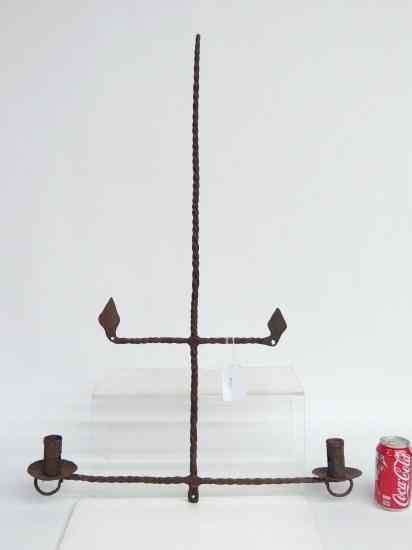 Appraisal: Blacksmith made hanging candleholder '' Ht