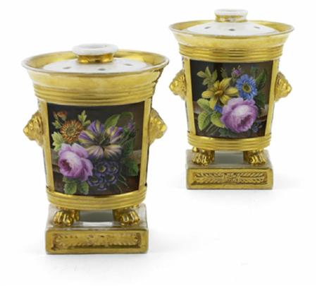 Appraisal: A pair of th century pot-pourri vases circa Probably Rockingham