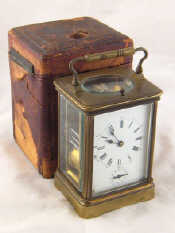 Appraisal: A quarter repeating and alarm carriage clock with Full Strike