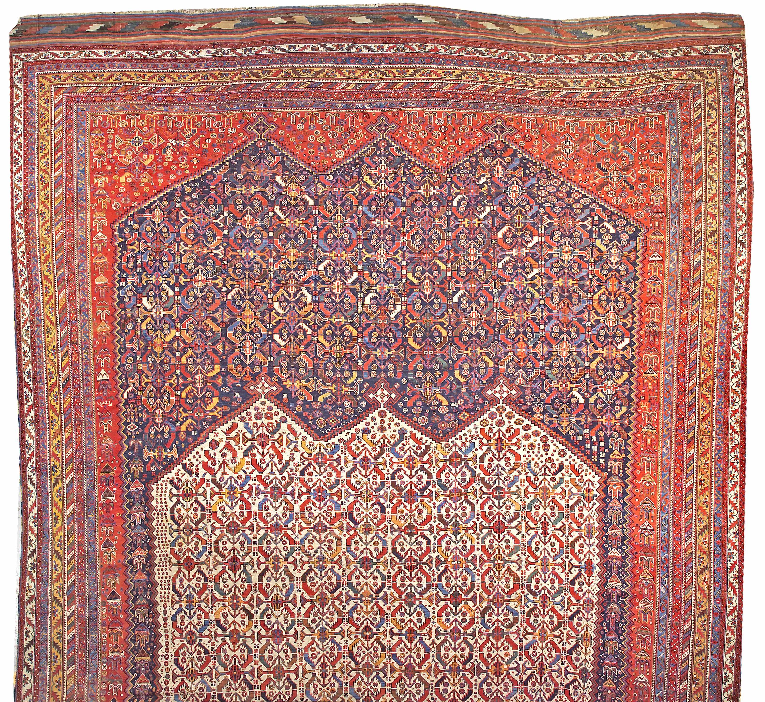 Appraisal: A Shiraz carpet Southwest Persialate th centurysize approximately ft in