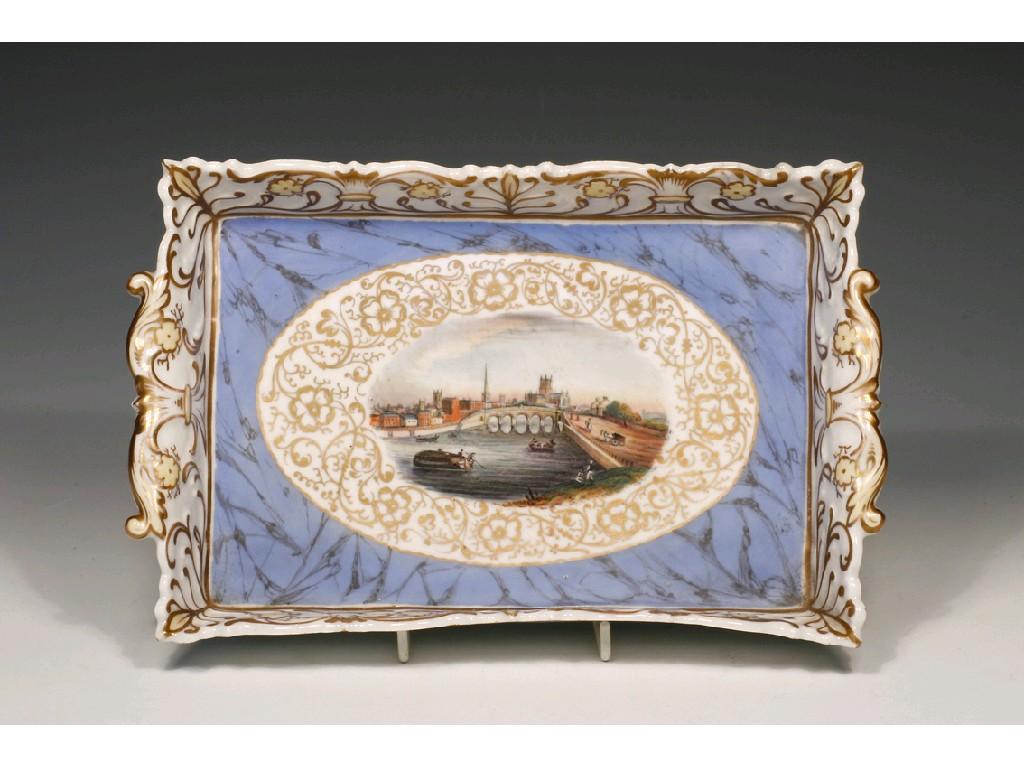 Appraisal: A TH CENTURY PORCELAIN TRAY decorated with a view of