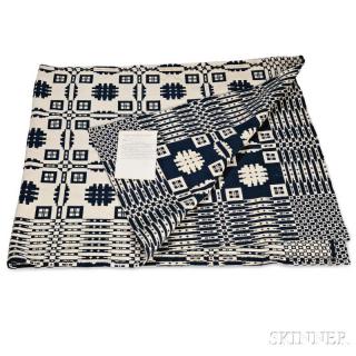 Appraisal: Overshot Coverlet th century wool and cotton woven in a