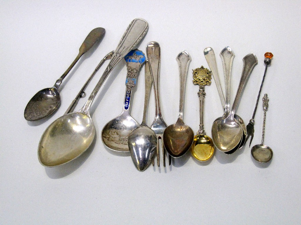 Appraisal: Mixed lot of silver spoons and forks assorted marks and