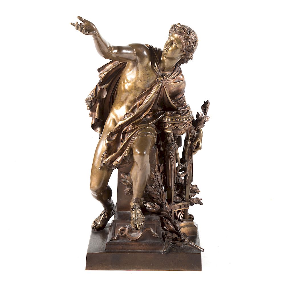 Appraisal: After Mathurin Moreau Apollo Bronze French - Signed and dated