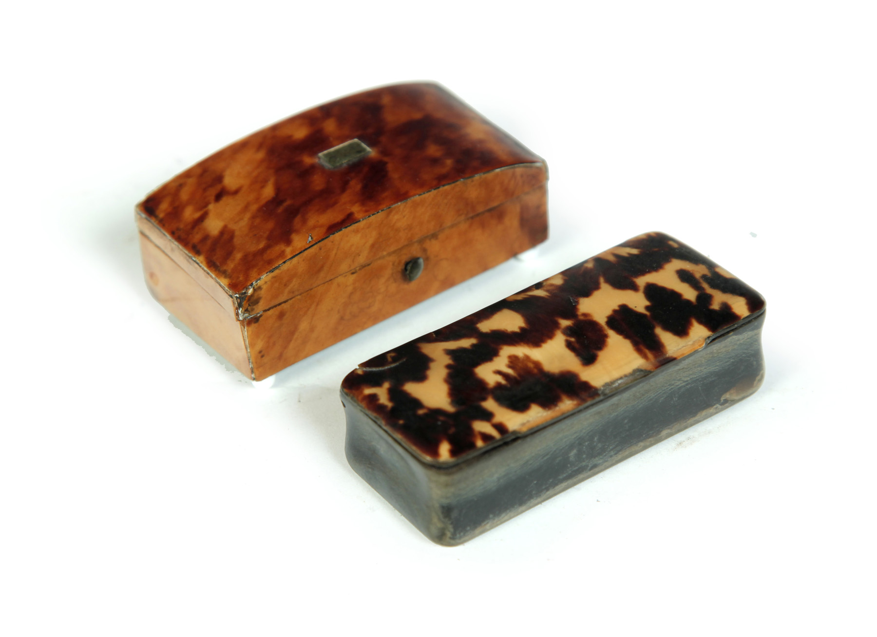 Appraisal: TWO SMALL TORTOISE SHELL BOXES European st half- th century