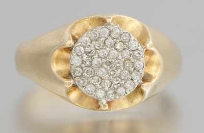 Appraisal: A Vintage Gold and Diamond Ring k yellow gold ring