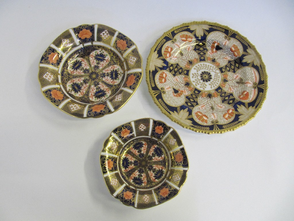 Appraisal: Royal Crown Derby plate and two bowls