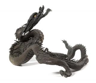 Appraisal: A Large Bronze Model of a Dragon signed suzuki kazuyoshi