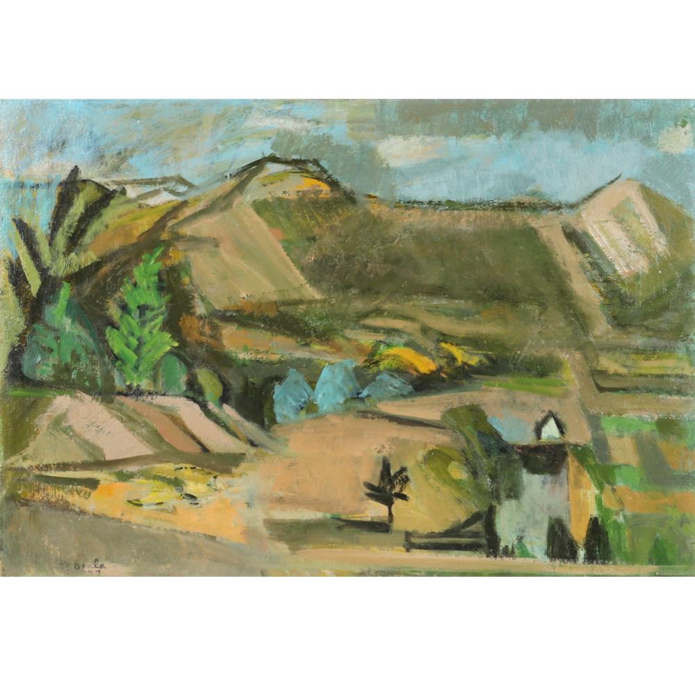 Appraisal: JANICE BIALA NEW YORK FRANCE - UNTITLED LANDSCAPE OIL ON