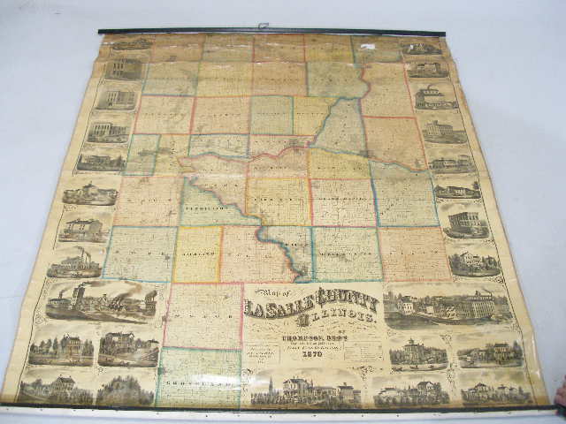 Appraisal: Antique Map LaSalle County Illinois Thompson Bros Elgin Illinois engravings