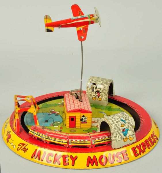 Appraisal: Tin Litho Marx Mickey Mouse Express Wind-Up Toy Description American