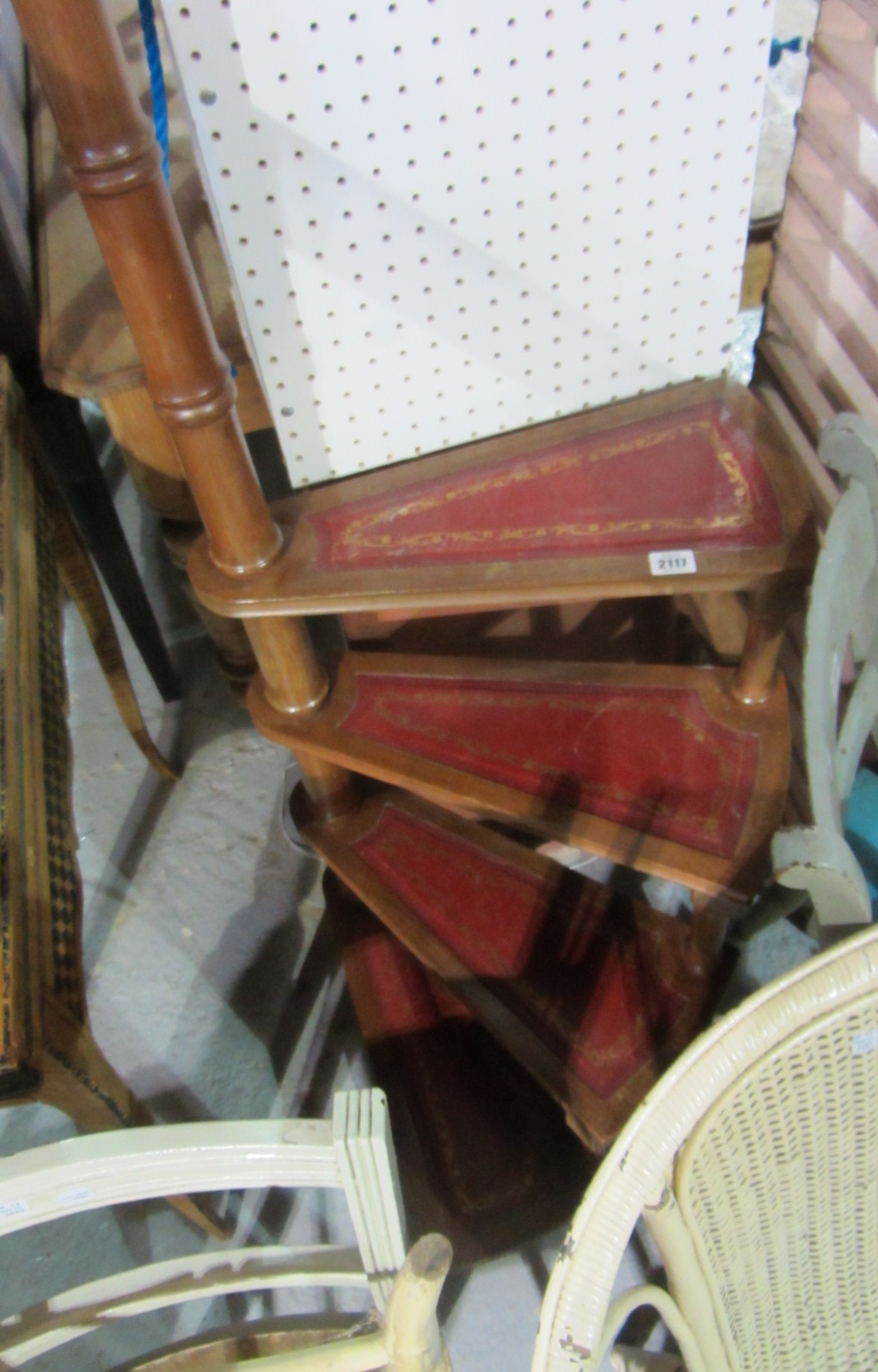 Appraisal: A pair of th century mahogany bed steps together with