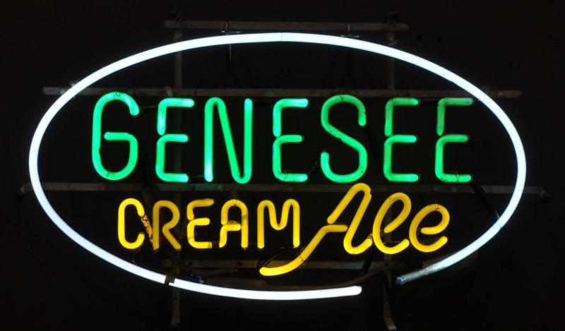 Appraisal: Genesee Cream Ale Neon Sign Description s Turquoise yellow and