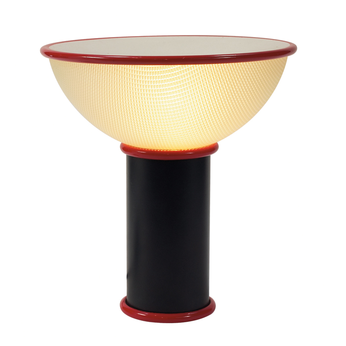 Appraisal: Memphis Style table lamp designer unknown black white and red