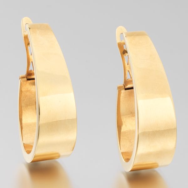 Appraisal: PAIR OF K GOLD HOOP EARRINGS - L x W