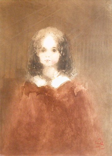 Appraisal: Artist Moti Kaiko Indian - Title Portrait of Young Girl