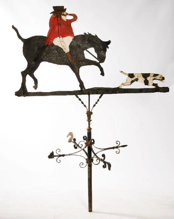 Appraisal: LARGE th CENTURY WROUGHT AND CAST IRON HUNTING WEATHER VANE