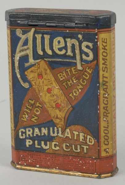 Appraisal: Allen's Granulated Plug Cut Tobacco Tin Description Rare Condition Very